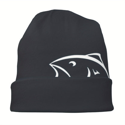 Stylish Thin Flying Fish Hat – Brimless Fitted Cap with Skull Design – Fashionable Unisex Headwear for Casual Wear