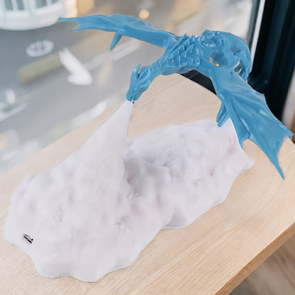 Fire Dragon 3D Printed Lamp – Volcano Dragon Night Light for Bedroom and Office, Mood Lighting and Moon Light Desktop Lamp