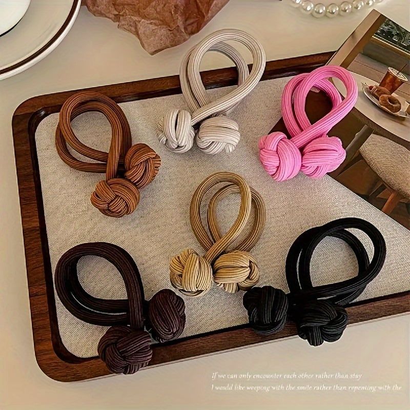4pcs Solid Color Elastic Hair Ropes – Non-Slip Ponytail Holders for Women, Trendy Hair Styling Accessories for Daily Use