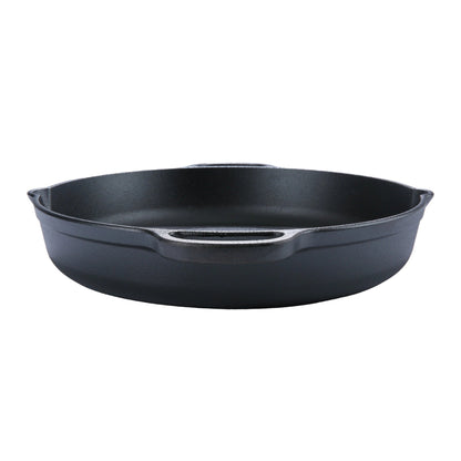 Pre-Seasoned 14" Cast Iron Skillet - Versatile Kitchen Essential, Oven and Grill Safe with Drip-Spout Design, Perfect for Camping and Indoor/Outdoor Cooking