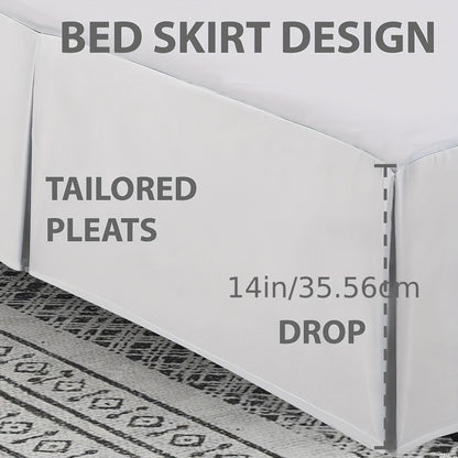 Luxurious Bed Skirt – Soft, Hypoallergenic, Breathable, Machine Washable – Wrinkle, Fade, Shrink Resistant – Tailored Pleats, 14in/36cm Drop – All-Season Bedding for Comfortable Sleep