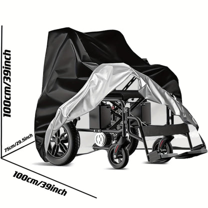 Electric Wheelchair Cover – Heavy-Duty 100x75x100cm, Weather-Resistant, UV Protection, Windproof, Snowproof, Waterproof with Elastic Hem