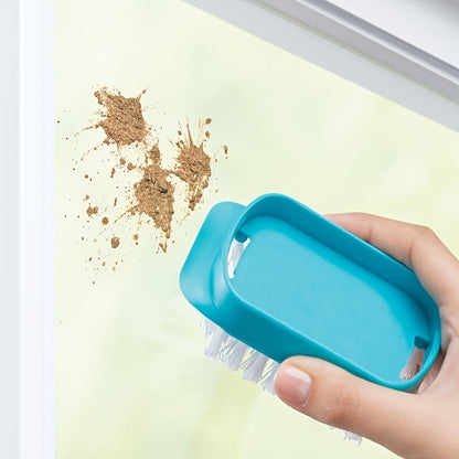 4 in 1 Glass Cleaning Wizard – Scraping, Wiping, Scrubbing and Spraying Tool for Streak-Free Bathroom, Mirror, Window, Glass and Tile Cleaning – Home and Office