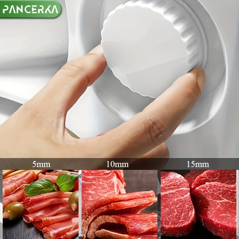 150W Premium Electric Stainless Steel Meat Slicer - Adjustable 0-15mm Thickness, Effortless Slicing for Deli Meat, Vegetables, Fruits - Ideal for Home, Commercial Use and Father's Day Gift