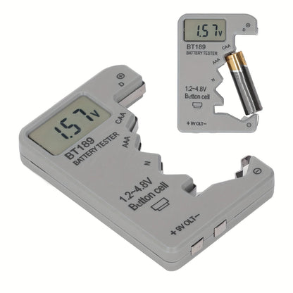 BT189 Digital Battery Tester – LCD Display for AA/AAA/9V/1.5V Button Cell – Battery Capacity Checker and Capacitance Diagnostic Tool