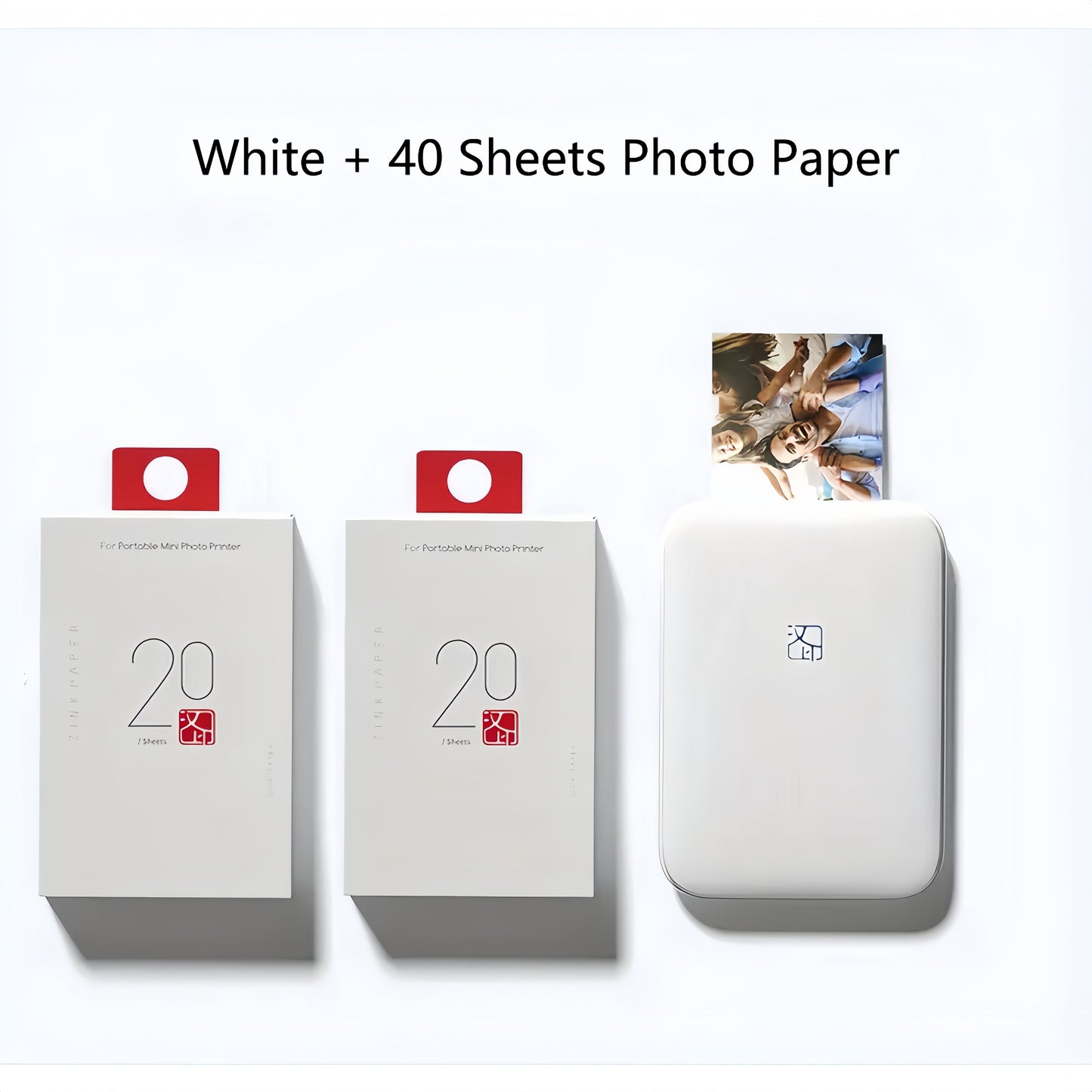 HPRT Wireless Portable Mini Color Printer - Free 5 Sheets of ZINK Paper, High Definition Color Reproduction, Direct Mobile Printing for iOS/Android Devices