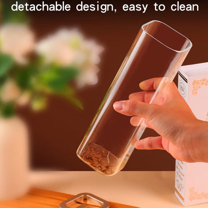Glass Incense Holder with Metal Base – Ideal for Meditation, Yoga, Spa Rooms, and Home Decor, Fits 0.39-0.118 Inch Incense Sticks