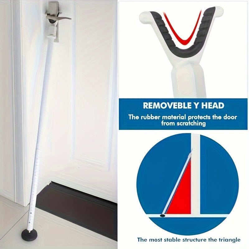 Adjustable Door Stoppers Security Bar – Heavy Duty Iron Construction with Strong Adhesive, For Normal and Sliding Doors, Home, Apartment, Hotel