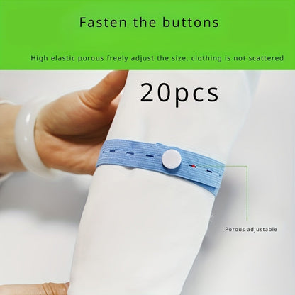 20pcs Elastic Storage Bands – Adjustable, Stretchable Buckle for Travel, Clothing, Drawers & Wardrobe Sorting, Space Saving