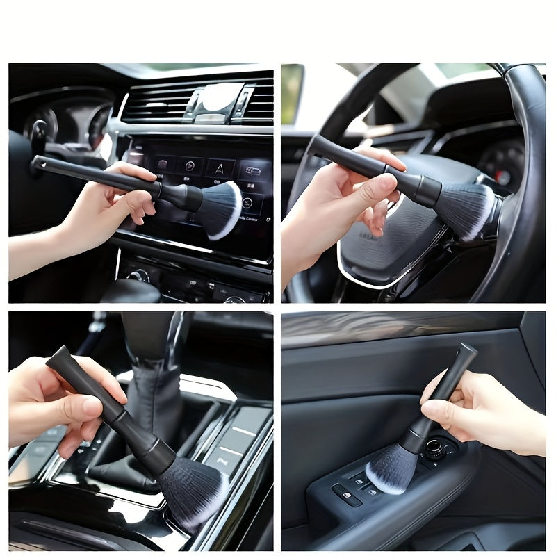 Premium Car Interior Detailing Brush - Soft Bristle Dusting Brush for Dash and Interior Cleaning (Black)