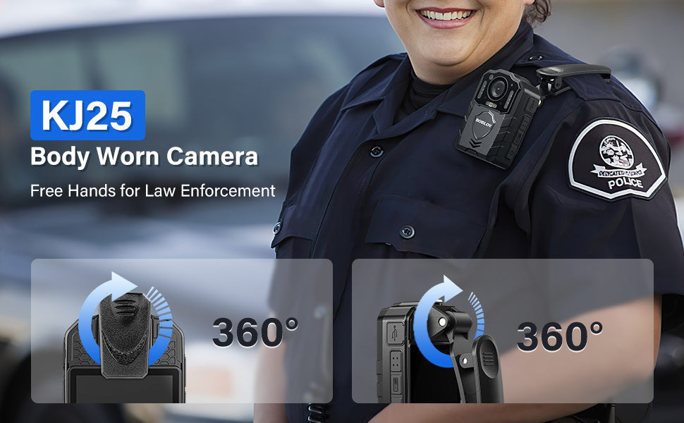 BOBLOV KJ25 1080p Body Camera — 3000mAh Night Vision Camcorder with 13H Recording, Police & Law Enforcement Camera, Ideal for Hiking & Riding