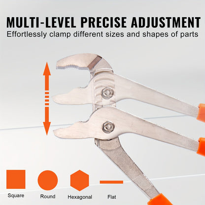 VEVOR 8-Piece Pliers Set - High Carbon Steel Tools, Includes 12", 10", and 8" Groove Joint Pliers, 8" Linesman's, 6" Slip Joint, 8" Long Nose, 6" Diagonal Cutter, 10" Adjustable Wrench, and Tool Bag