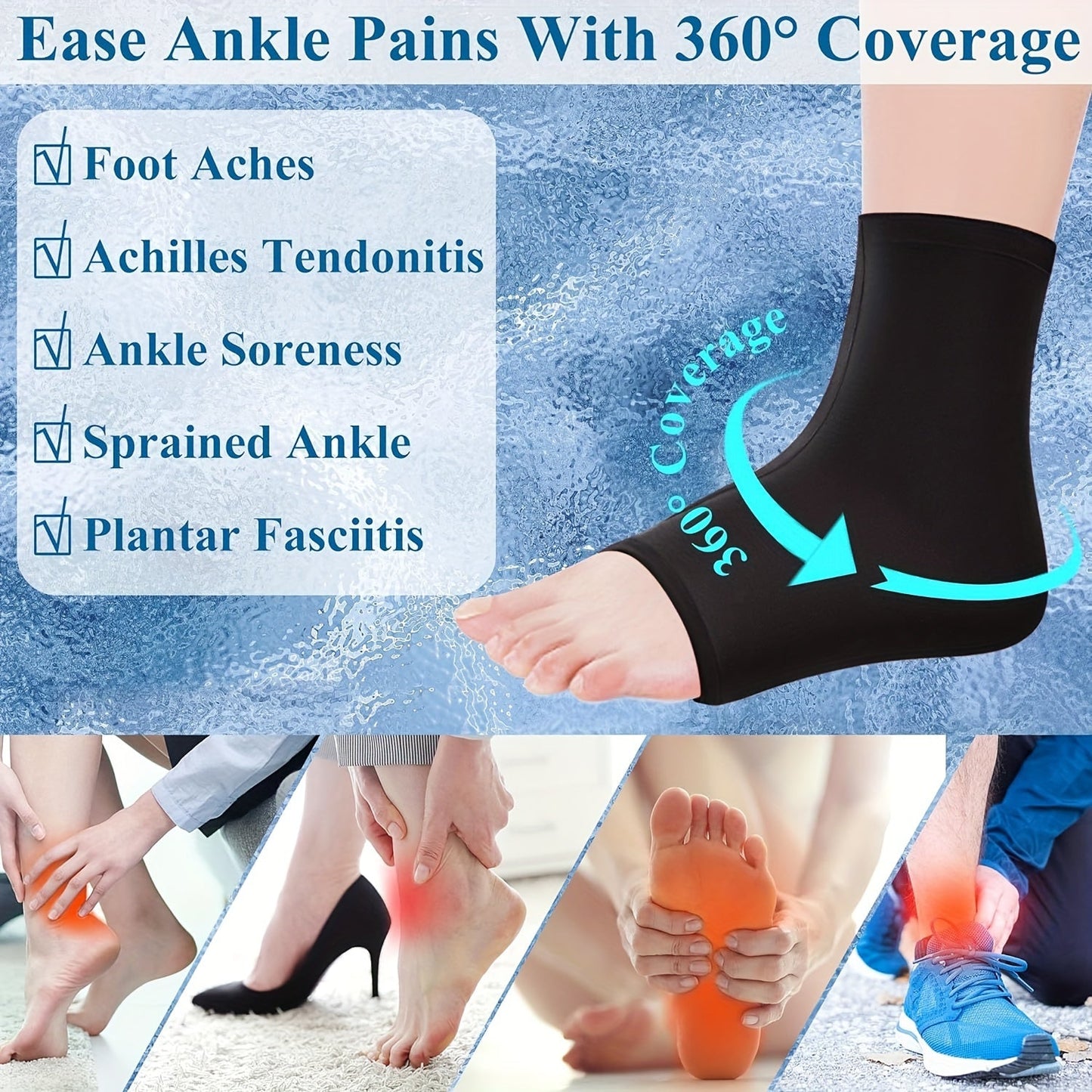 Reusable Gel Ice Pack for Feet - Hot and Cold Therapy, Ideal for Achilles Tendonitis, Plantar Fasciitis, and Swelling Relief