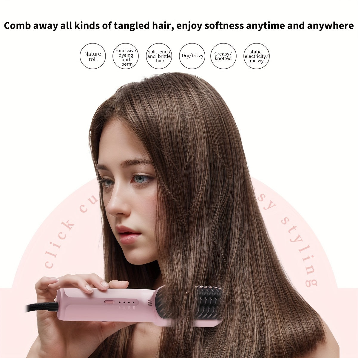Mini Hair Straightening Comb - 4 Temperature Settings, Quick Heat Ceramic Heating, Anti-Hot Design, Automatic Power Off, LED Display - Professional, Portable for Home and Travel, Ideal Gift for Women