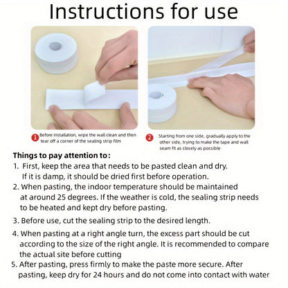 Waterproof Mildew-Proof Caulk Strip – Quick-Apply, Mold-Resistant Sealing Tape for Kitchen & Bathroom – Easy-Clean, Durable Sink Seam Stickers
