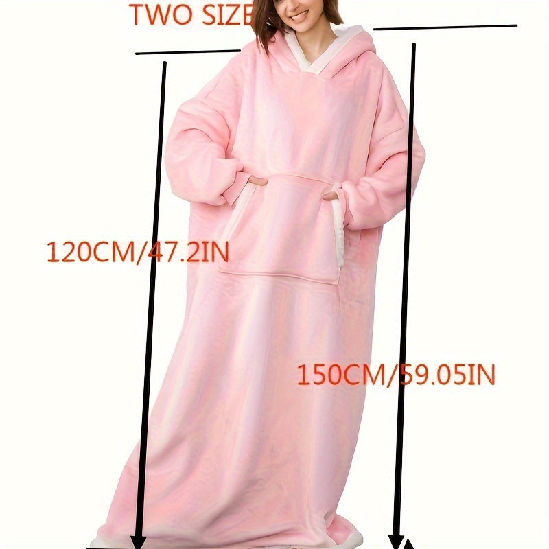 Cozy Wearable Blanket Hoodie - Soft Sherpa Fleece, Huge Pockets, Adjustable Belt - Warm Winter Gift for Women, Men, Girlfriend, Mom - Ideal for Indoor and Outdoor Activities