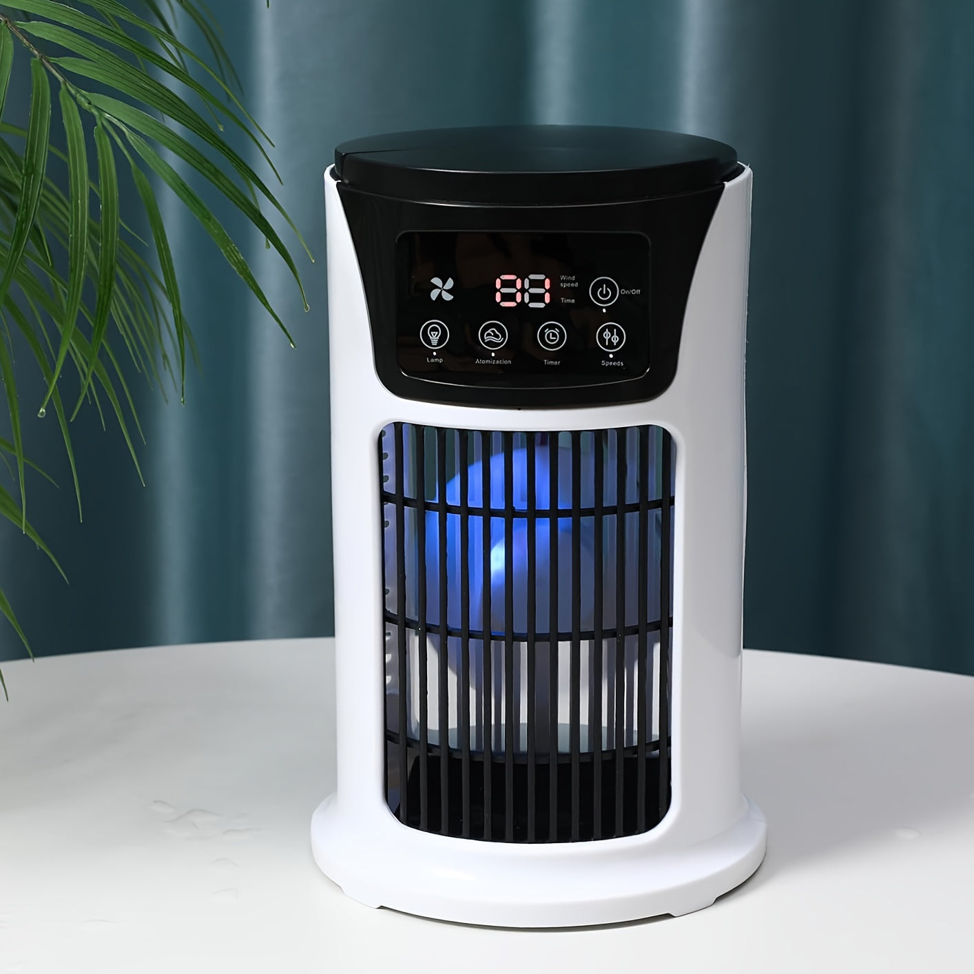 3-in-1 Portable Air Conditioner, Humidifier, Fan with Atmosphere Light – USB Powered, Ideal for Office and Home Use