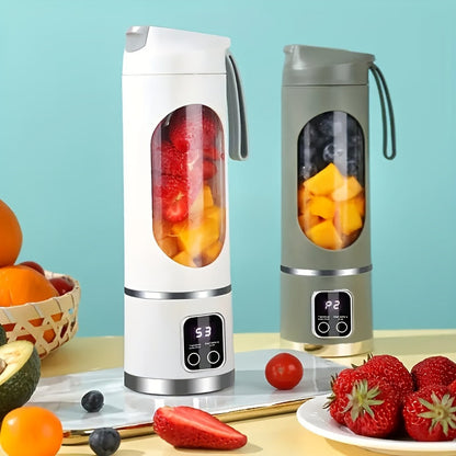 Versatile Portable Mini Blender and Juicer – Rechargeable with USB, 3 Speeds, Digital Display, Durable Stainless Steel Blades – Ideal for Smoothies, Milkshakes, Fresh Juice – Perfect for Camping, Travel, and Gifts