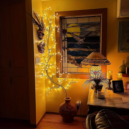 72/96 LEDs Bendable Willow Vine Lights - White Birch Tree Light, 8 Modes Rattan Decorative Light - Indoor Atmosphere Light for Garden, Home, Living Room, Camping, Parties - Perfect Gift for Halloween, Birthday, Christmas