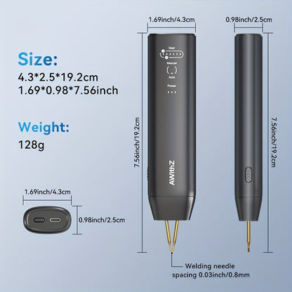 Rechargeable Lithium Battery Handheld Spot Welder - 11-Gear Adjustable, Automatic/Manual Modes | For 18650 Batteries, Nickel Sheets, Iron & Stainless Steel - Portable, Efficient, Long-Lasting Power