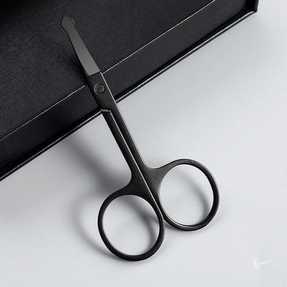 Mini Stainless Steel Round-Head Nose Hair Scissors — Portable Ergonomic Nose Trimmer & Cutter