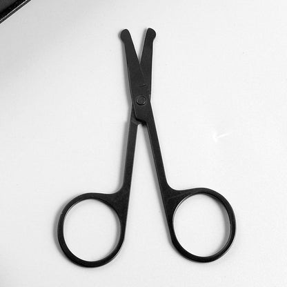 Mini Stainless Steel Round-Head Nose Hair Scissors — Portable Ergonomic Nose Trimmer & Cutter
