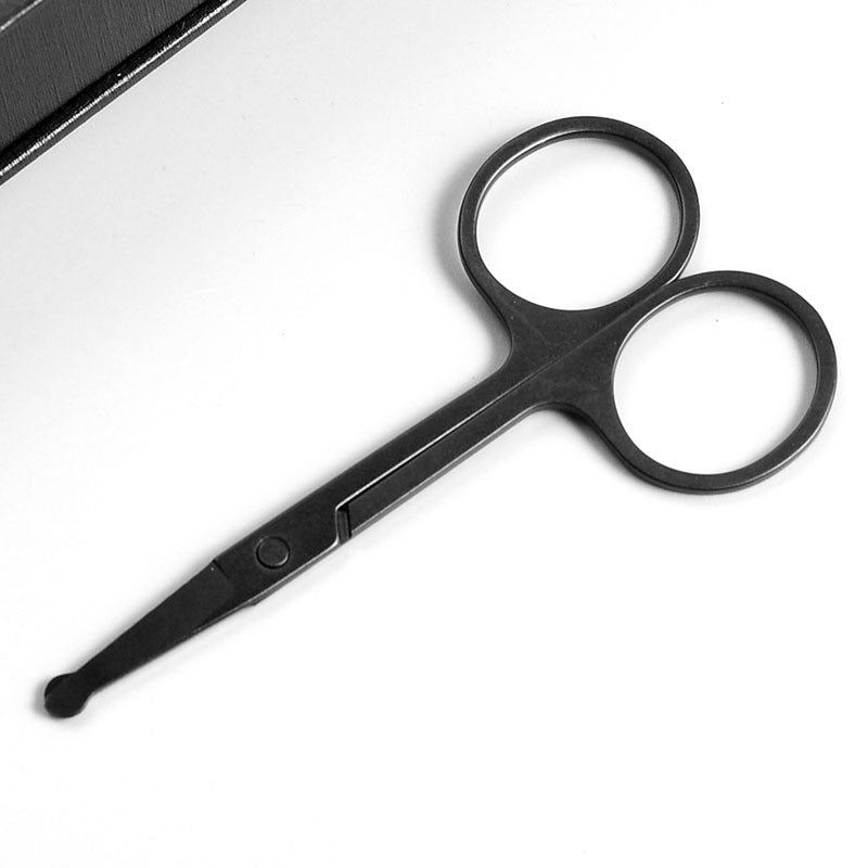 Mini Stainless Steel Round-Head Nose Hair Scissors — Portable Ergonomic Nose Trimmer & Cutter