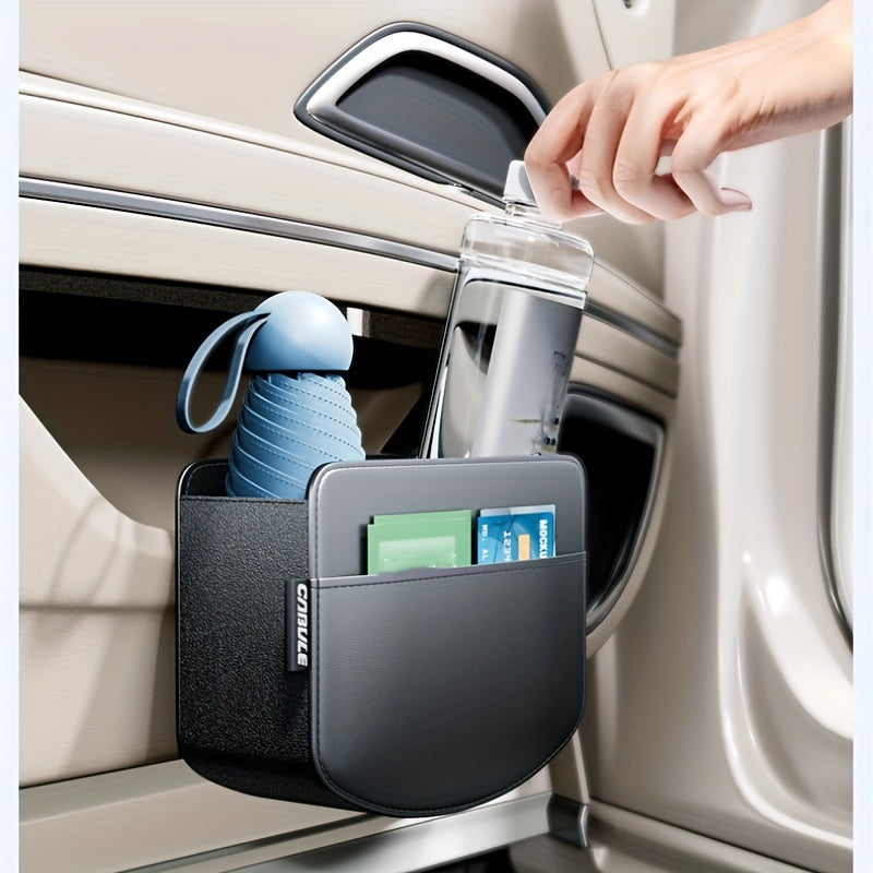 Multi-Functional Leather Vehicle Storage Organizer – Door Side Pocket and Phone Holder with Hanging Box for Easy Access and Storage Management