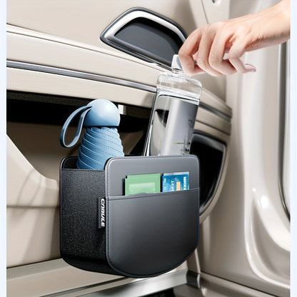 Multi-Functional Leather Vehicle Storage Organizer – Door Side Pocket and Phone Holder with Hanging Box for Easy Access and Storage Management