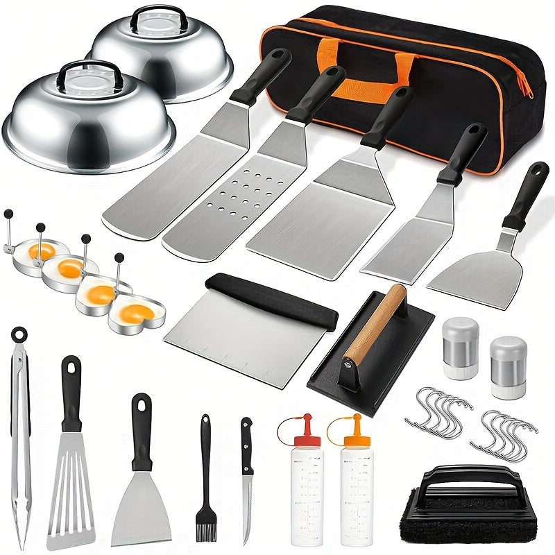 Enlarged Spatula Set for Griddles – Flat Top Grill Accessories Kit with Basting Cover and Scraper – Ideal for Outdoor Barbecue