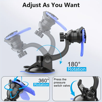 Car Phone Holder Mount Stand — Suction Cup & Air Vent Bracket for iPhone, Samsung, Xiaomi Smartphones