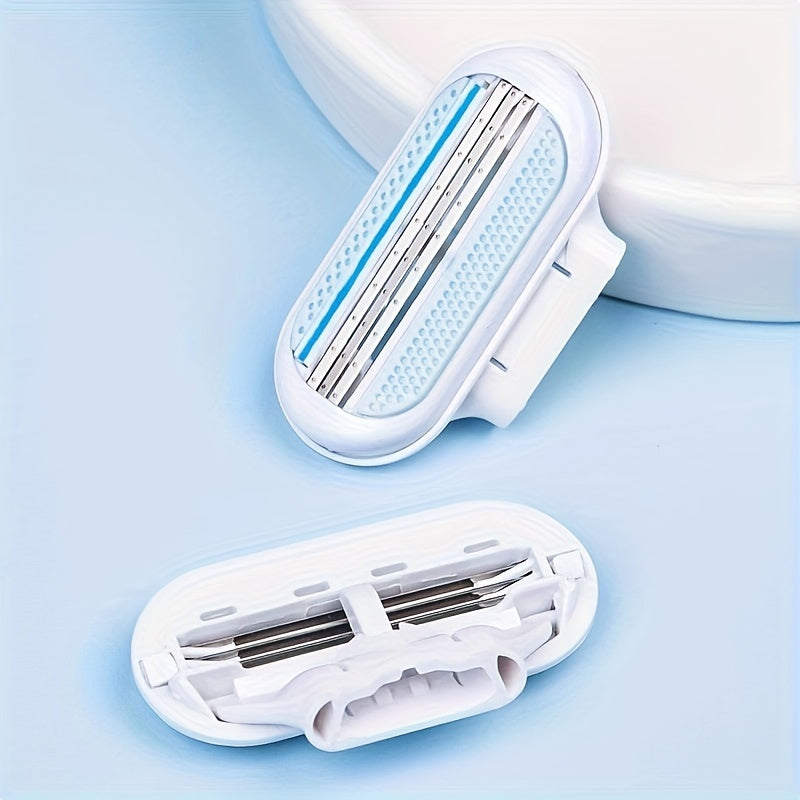 Precision Women’s Hair Removal Kit – Safe & Painless Manual Tool, 8 Interchangeable Blades, 3-Layer Stainless Steel, Non-Slip Ergonomic Handle for Effortless Grooming