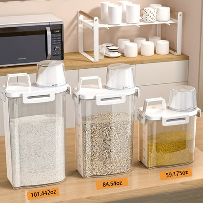 Airtight Food Storage Container with Lid - Moisture & Leak-Proof, Ideal for Grains, Nuts, Flour & Rice, Portable Kitchen Organizer
