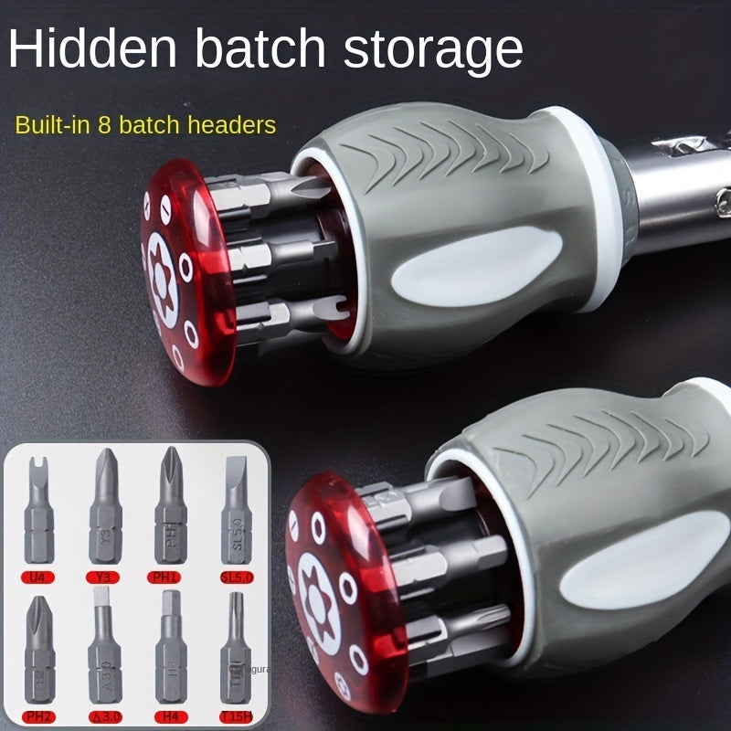 180-Degree Multi-Angle Ratchet Screwdriver Set – Adjustable Chrome Vanadium Steel with Phillips, Triangular, and Special Batch Heads for Household Use