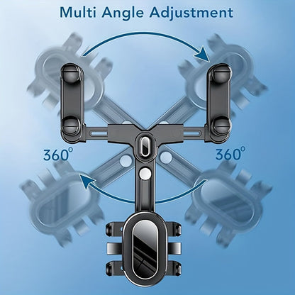 Car Phone Mount - Rotatable & Retractable, Waterproof ABS, Universal Fit for All Vehicles