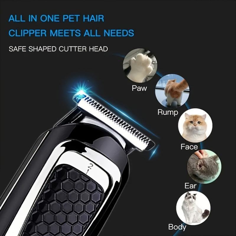Cordless Rechargeable Dog Paw Trimmer - Electric Clippers for Paws, Ears, Face, and More