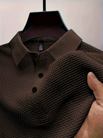 Men's Lapel Neck Short Sleeve T-Shirt – Comfy, Stretchy Tees for Summer – Trendy Casual Daily Fashion
