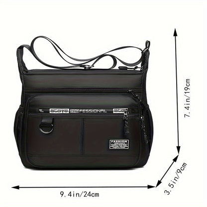 Large Capacity Oxford Cloth Waterproof Crossbody Bag - Durable, Adjustable Sling Shoulder Bag for Men - Ideal for Travel, Leisure, and Student Storage