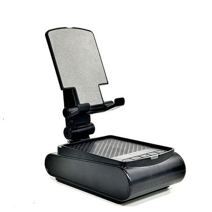 Cell Phone Stand with Wireless Speaker and Non-Slip Base – Portable, Suitable for Indoor/Outdoor, Desktop Use, Ideal for Parties, Camping, Gifts for Family and Friends