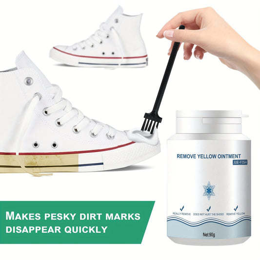 No Rinse Shoe Cleaner Gel – Removes Stains and Yellowing, Safe for Canvas, Sports and White Shoes – Portable and Easy to Use