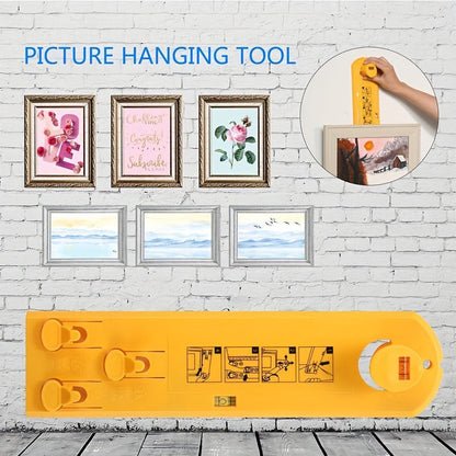 Picture Hanging Tool with Easy Level Ruler – Multifunction Frame Hanger Wall Kit for Home Decor, Ideal for Mirrors, Clocks, and Wall Coverings