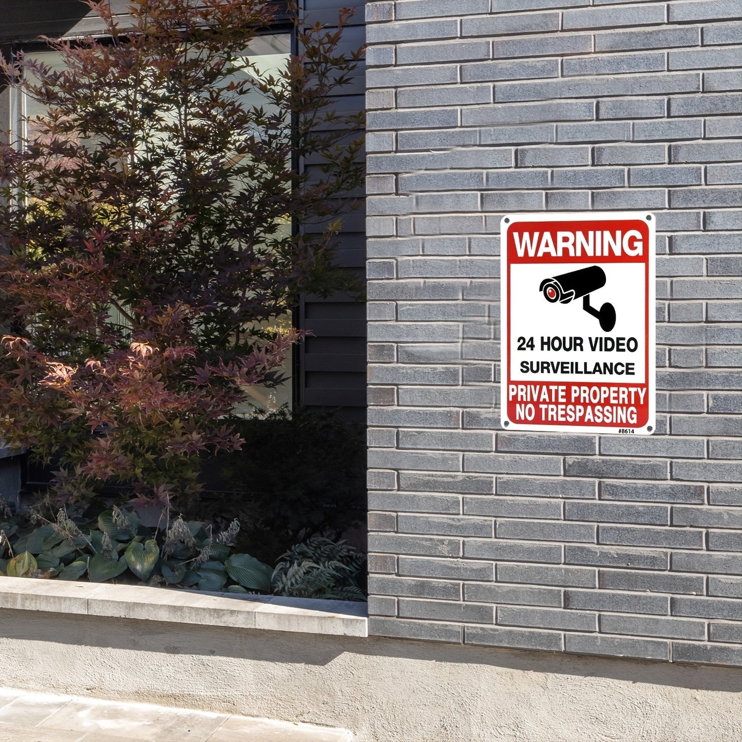 4pcs No Trespassing Signs - Private Property Warning Aluminum Security Camera Signs for Home & Yard, 7x10 Inches