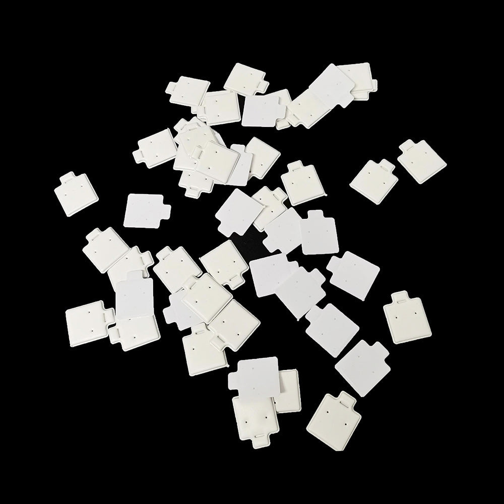 100PCS White Earring Cards with Puff Pad – Ear Studs Display Holder Tray Inserts Jewelry Organizer Wholesale