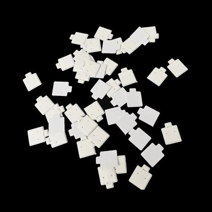 100PCS White Earring Cards with Puff Pad – Ear Studs Display Holder Tray Inserts Jewelry Organizer Wholesale