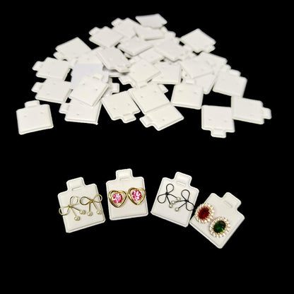 100PCS White Earring Cards with Puff Pad – Ear Studs Display Holder Tray Inserts Jewelry Organizer Wholesale
