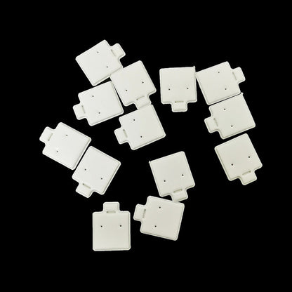 100PCS White Earring Cards with Puff Pad – Ear Studs Display Holder Tray Inserts Jewelry Organizer Wholesale