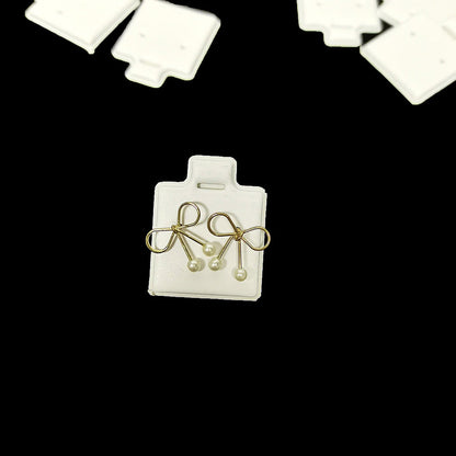 100PCS White Earring Cards with Puff Pad – Ear Studs Display Holder Tray Inserts Jewelry Organizer Wholesale