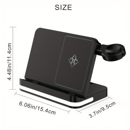 4 in 1 Wireless Charger Station for Samsung Z Fold 5 - Foldable Fast Charging Dock for Galaxy Z Fold 4/3, Z Flip 5/4/3, S24/S23/S22, Note20/10 Ultra, Watch 6/5/Pro/4/3, Earbuds 2/2 Pro/Live