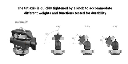SmallRig DSLR Camera Clamp – Swivel & Tilt Adjustable Monitor Mount with Screws for Monitor, Flash Light & DIY Attachment (2903B)