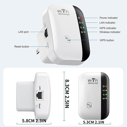 Boost Your WiFi Signal - Long Range Wireless Repeater Access Point, Up to 300Mbp